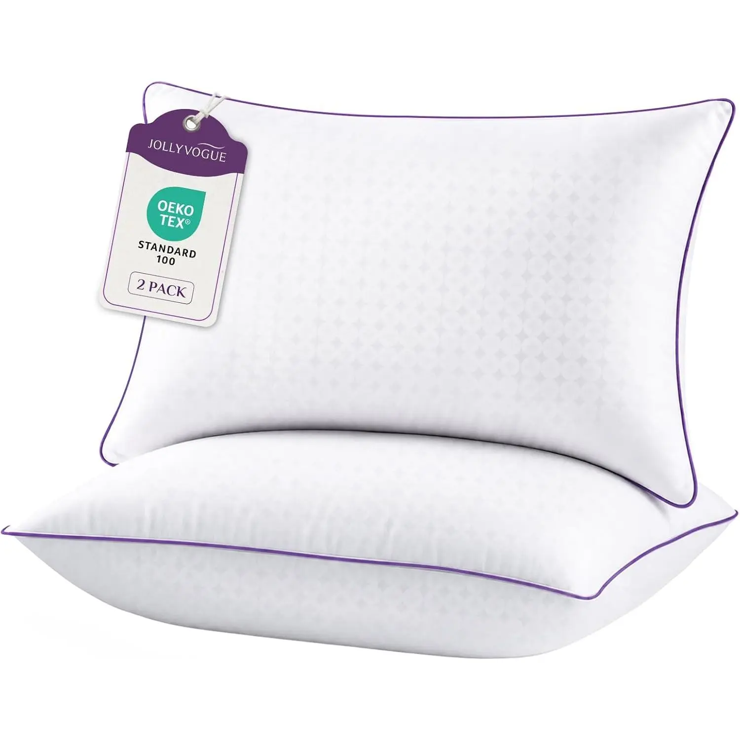 Pillows King Size Set of 2, Washable Supportive Firm Full Size Bed Pillows with Oeko-Tex Certified Down Alternative Fill, Luxury Hotel Quality for Side, Back, and Stomach Sleepers