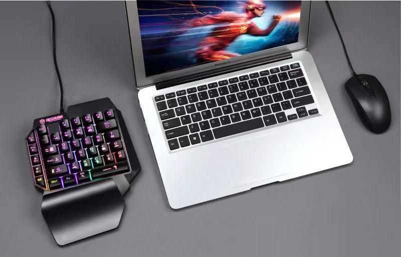 ZRTF F6 Single Mobile Phone Glowing Gaming Keyboard,Supports for Android System, PUBG Keyboard Connect to Mobile Phone King of Glory Left Hand Keyboard  for Android not ios