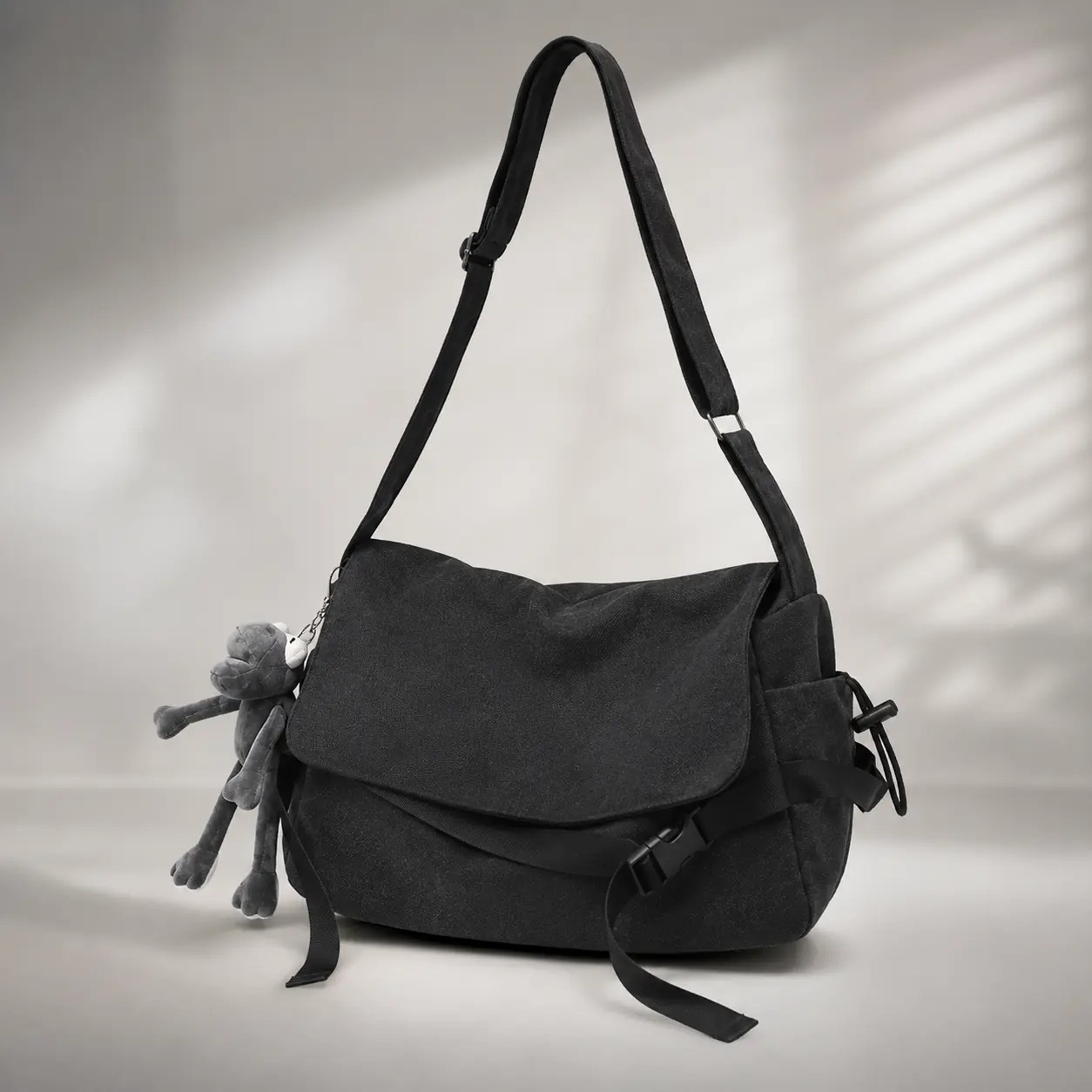 Men's Vintage Canvas Crossbody Bag, Spacious Retro Shoulder Pack, Lightweight Multifunctional Bag for Everyday Fashion, Fashion Crossbody Bag, Multifunctional Crossbody