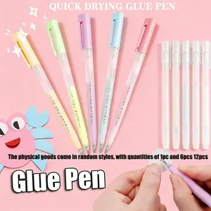 6 Color Pen Shape Glue Stick, Fast Drying Craft Tape, Creative Student Colored Dot Glue Pens, Dual-Sided Adhesive Sticks, Art Projects, Glue For Students, Quick Drying, Multifunctional Stationery, Double Sided Adhesive