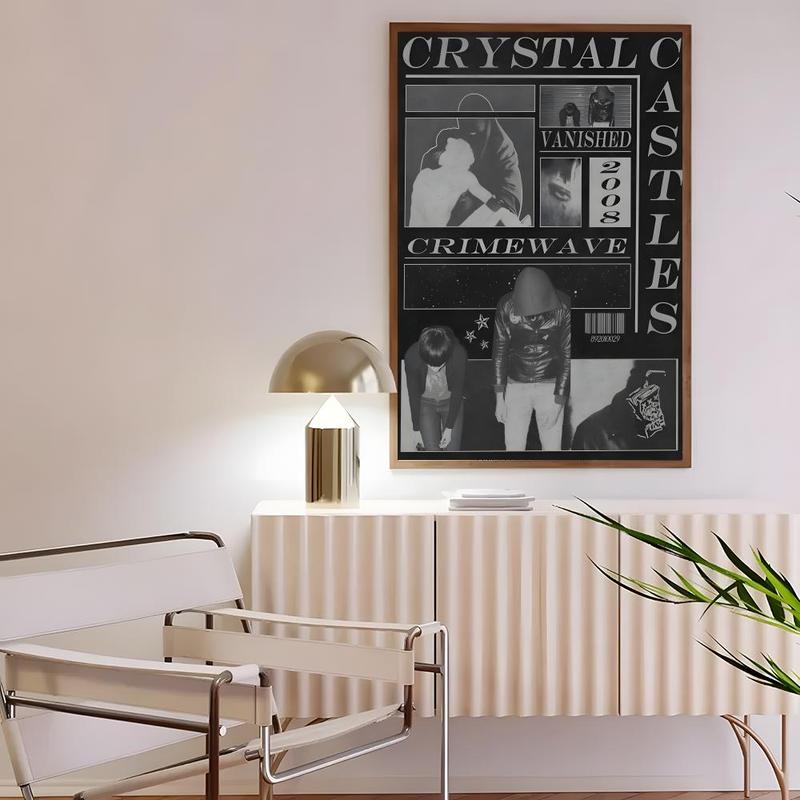 Synth-Pop Legends C-Crystal Castles Poster HD Waterproof Moisture-Proof Scratch-Resistant Durable Sticky Poster For Household Living Room Bedroom Corridor Cafe Bar Wall Decor & Gift