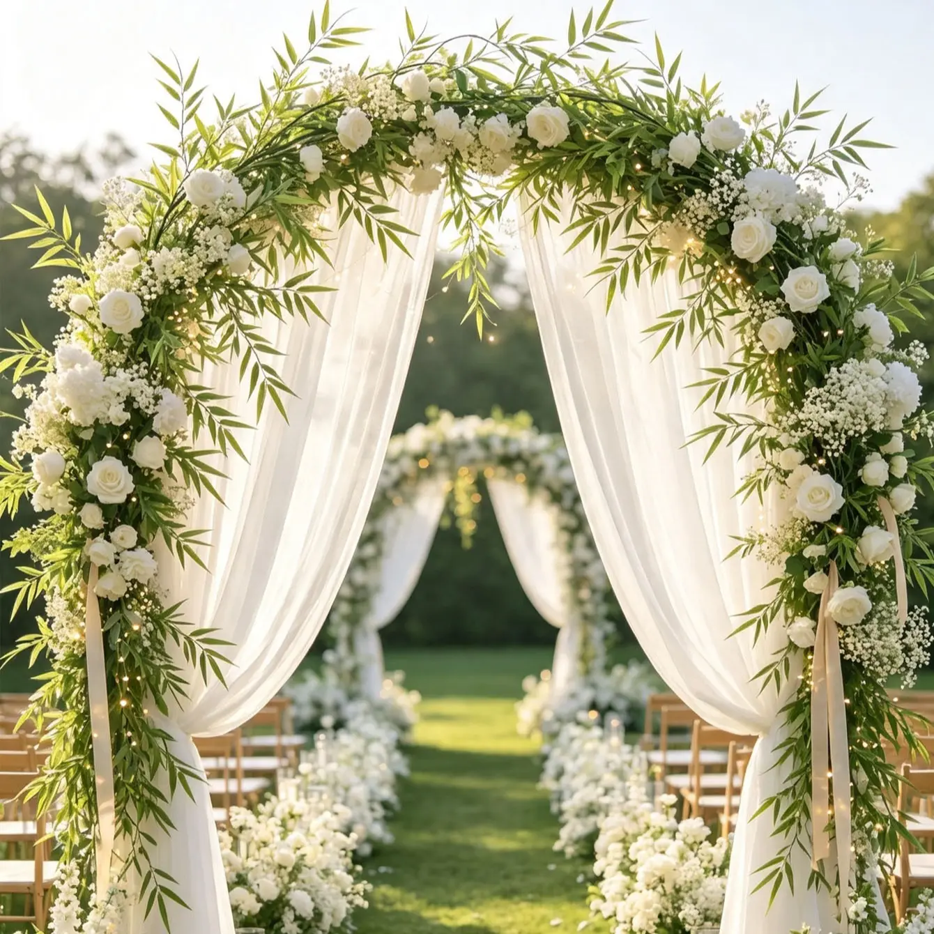 Realistic Bamboo Leaf Vine Artificial Greenery, Wall Pipe Decorative Fake Leaves, Garden Courtyard Wedding Arch Hanging Decoration, Christmas