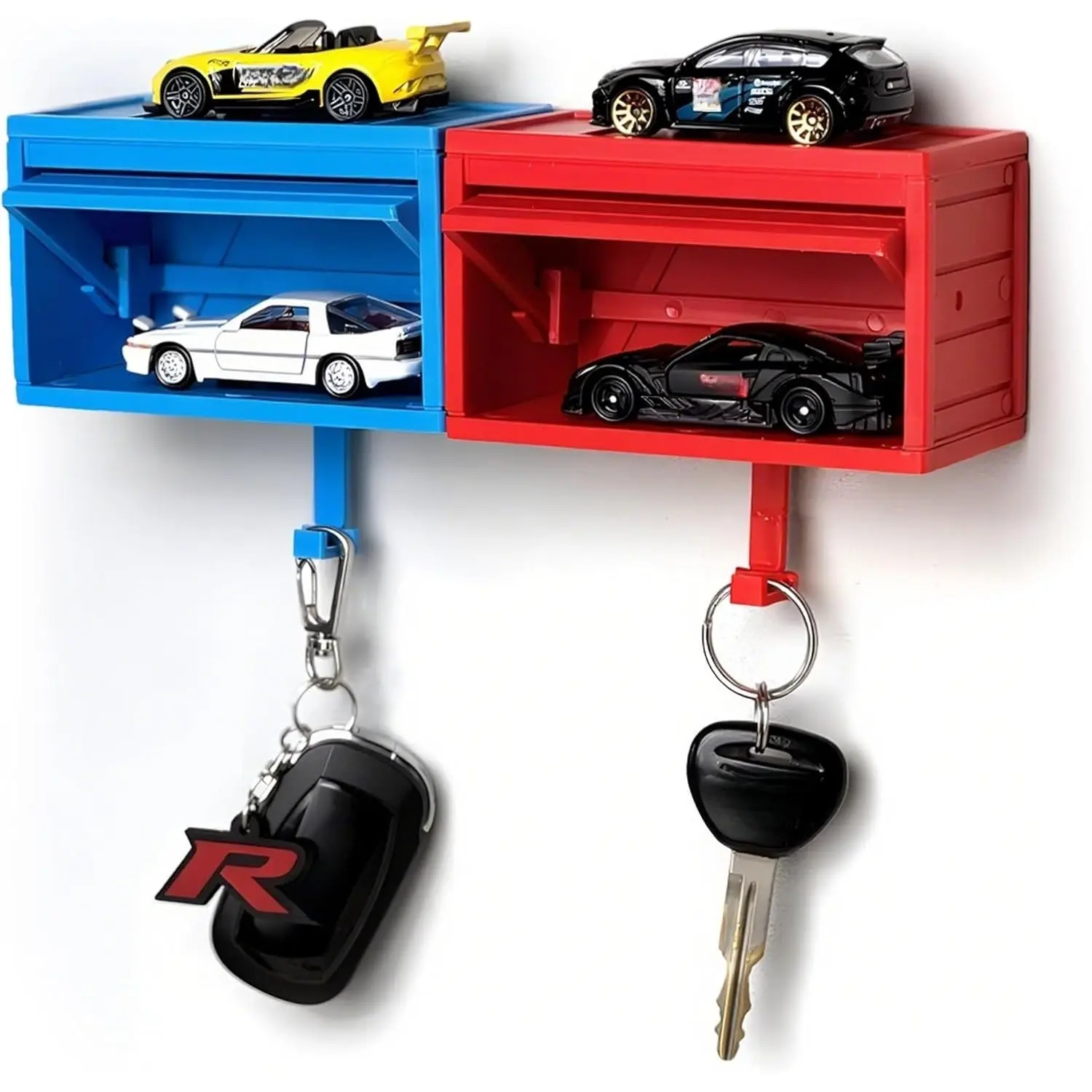 2 Pcs Car Garage Key Holder Car Key Holder for Wall Easy Installation Keys Rack Wall-Mounted, Suitable for Cars Enthusiasts, Suitable for Entrances, Corridors, Front Doors