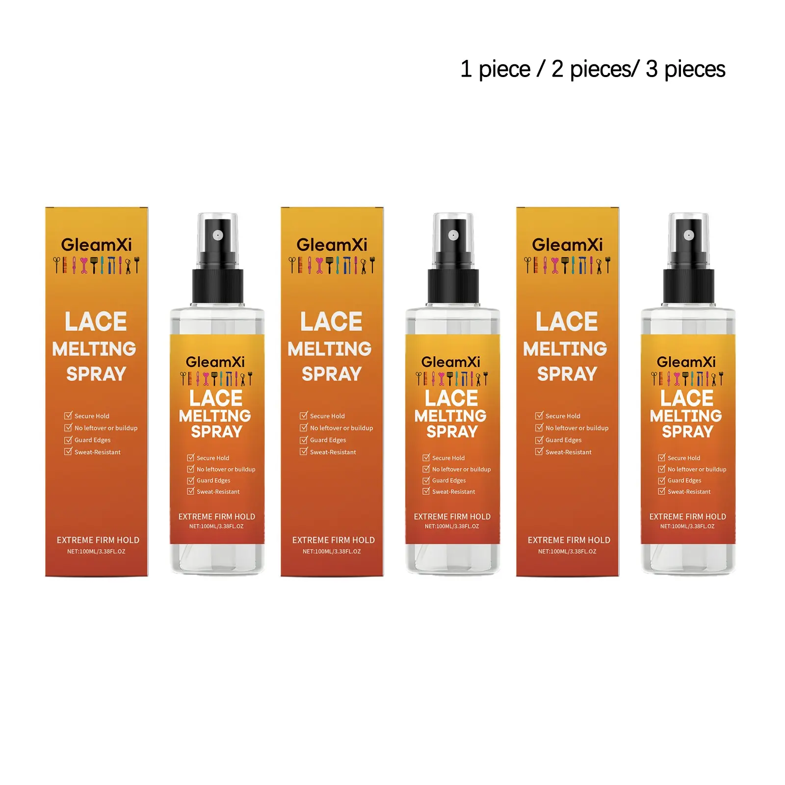 Lace Wigs Adhesive Spray (100ML/100ML*2/100ML*3), Gentle Setting, Lightweight Volumizing, Hair Wig Styling Adhesive Spray, Haircare