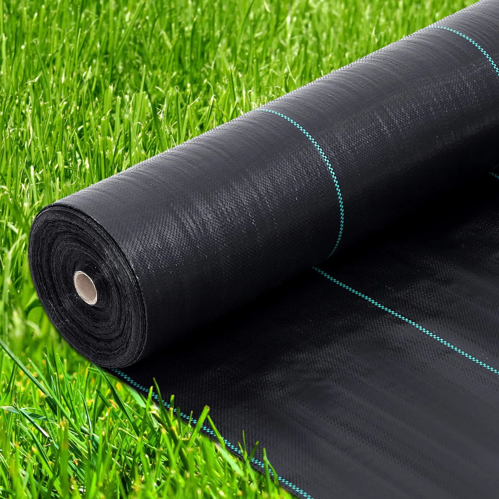 Heavy Duty Woven Weed Barrier Landscape Fabric - 6.5ft x 300ft Outdoor Ground Cover Mat, Erosion Stopper, Easy Installation for Home Improvement & Garden Landscaping - Black