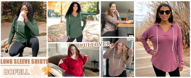 WIHOLL Womens Fashion Tops Hoodies for Women Pullover Oversized Sweatshirts Long SLeeve Shirts Loose Fit*(Size UP 1-2 for True Oversized Look!)*