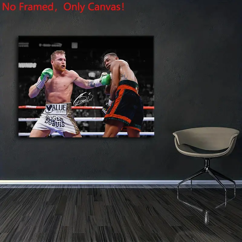 1 piece/set frameless canvas painting print poster, Classic realistic Boxing Sports star art, Canelo Saul Alvarez, a perfect gift for mixed martial arts loves, ideal gift for bedroom, living room, dorm hallway, kitchen,s mural, wall decor