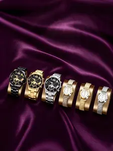 Multi-Function Quartz Watch Collection, Business Analog Round Face, Zinc Alloy Material, Fashionable All-Seasons Accessory