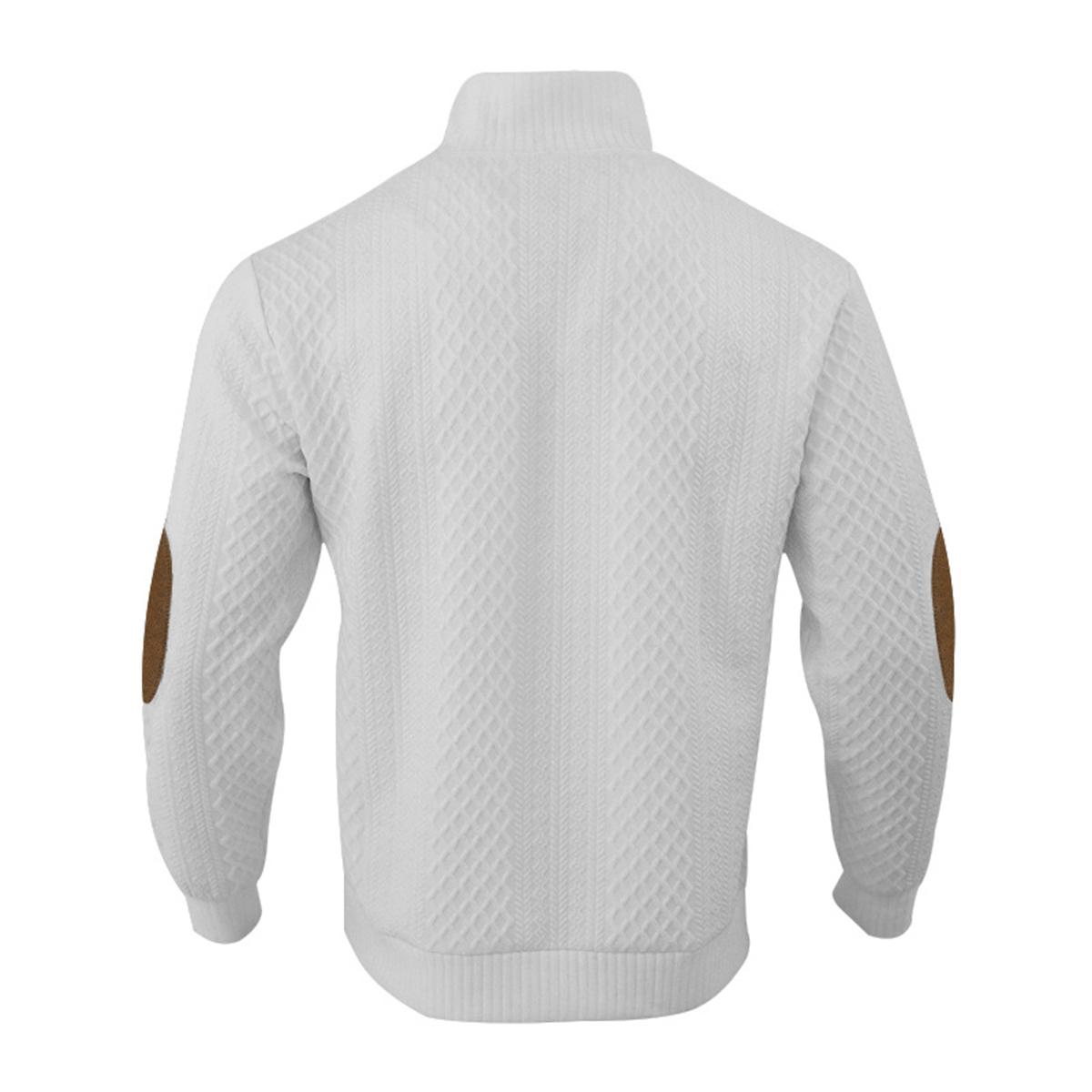 Trendsetting Men's Textured Pullover with Dynamic Splicing Details and a Complex Knit Pattern for Fashion-Forward Style