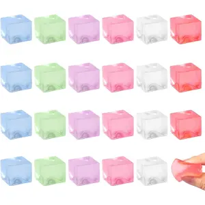24PCS Mini Ice Cube Toys,Squeeze Cubes Ball- Ice Fidget Squeeze Toys for Kids and Adults with ADHD and Autism for Anxiety Relief & Hand Therapyfidget toys