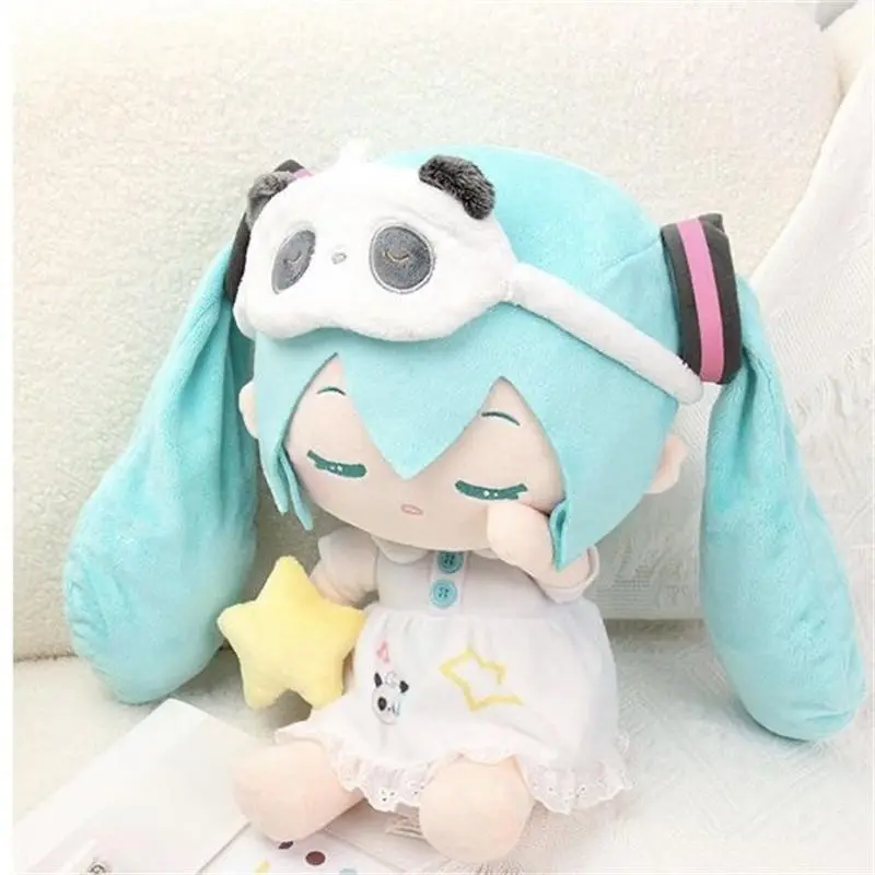 Kawaii Hatsune Miku Sleep Doll Anime Figure Plush Toys Accompany Children To Sleep Body Pillow Girls Birthday Gifts 30Cm