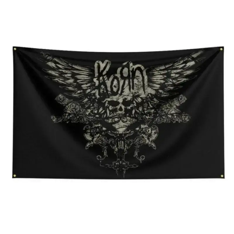 Korn Metal Rock Band Flag Banner Tapestry Wall Hanging Art Decorative Tapestry, Goth Home Decor Bedroom Wall Decor winter decoration SpookyWall Flag 3*5 flag