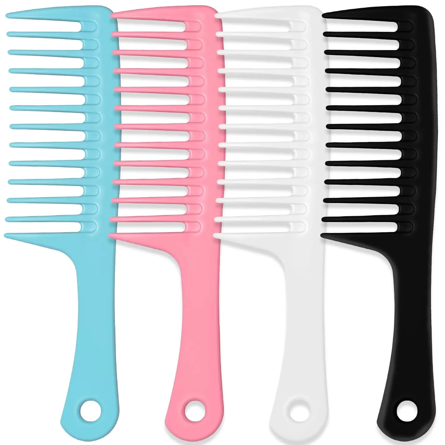 4PCS Wide Tooth Detangling Tool - Polypropylene Hand Grip Large Styling Accessory for Curly/Wet Hair with Gentle Combing to Detangle, Detangles Hair