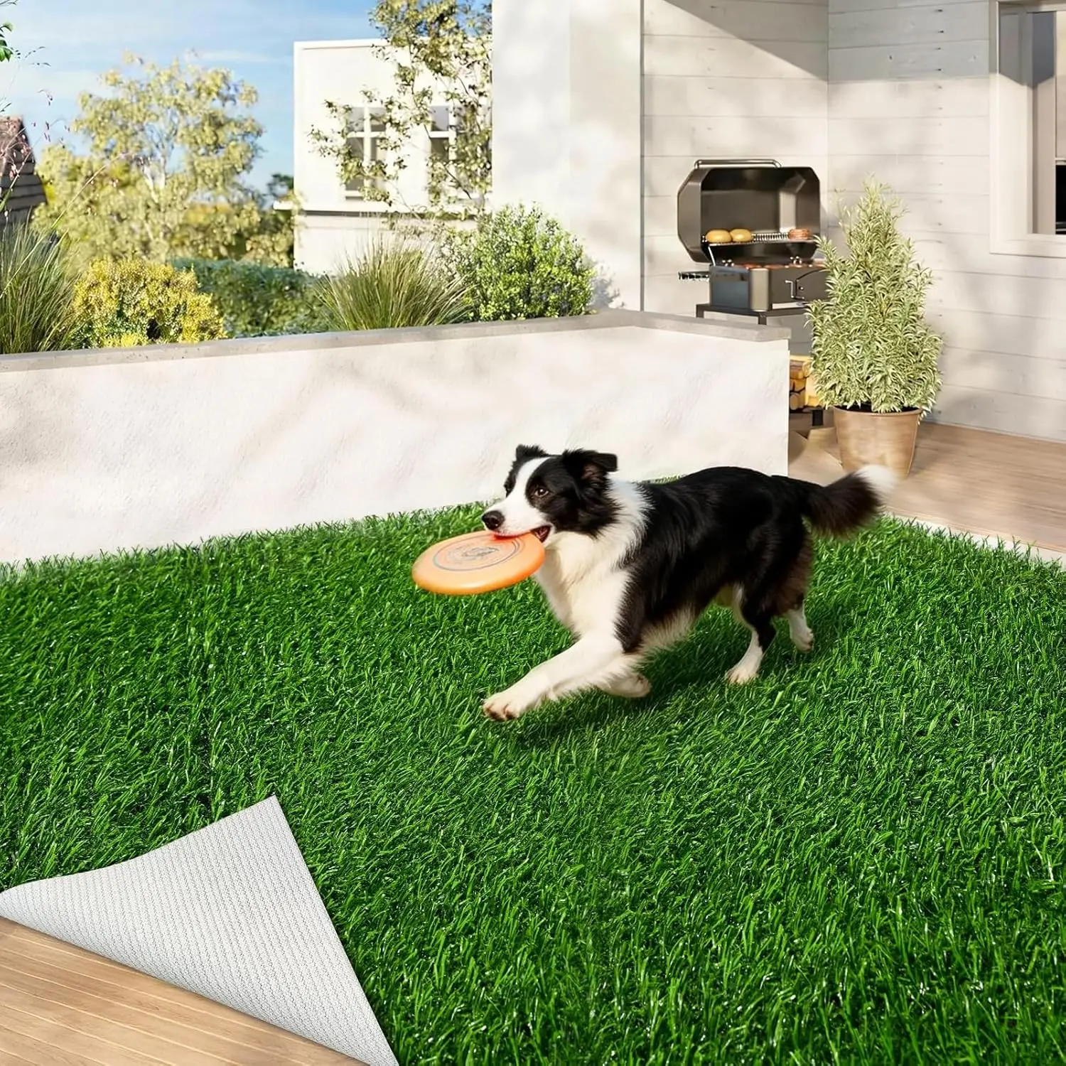Artificial Grass Indoor Outdoor Turf Rug, 5Ft x 8Ft Soft Durable High Density Realistic Fake Grass Carpet, Pet-Friendly, Perfect for Patio, Lawn, Balcony, Weddings and Photoshoot Backdrop