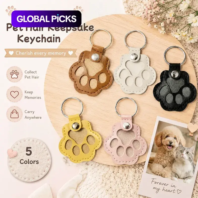 Paw-Shaped Pet Hair Collector Keychain, Pet Hair Keepsake Storage Bottle Charm for Dog or Cat Hair, Memorial Keychain with Compact Design, Easy to Carry, Keychain Charms #GLOBAL PICKS