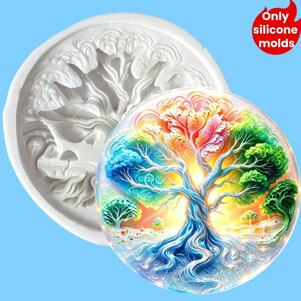 Life Tree 3D Silicone Mold for Candle Making, Resin Casting, Home Decor, DIY Wax Molds with Roots and Branches, Model Bqa00892