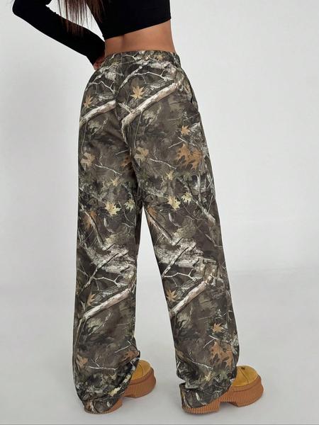 Women's Camo Print Sweatpants, Casual Comfy Jogger Pants for Daily Wear, Ladies Bottoms for Summer, Trouser