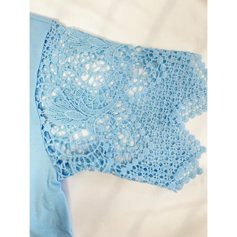 Elegant Plus-Size White V-Neck T-Shirt with Lace Detailing,Short Sleeve,Semi-Sheer Summer Top for Women,Plus Size Blouses Collar Fabric Spandex Casual