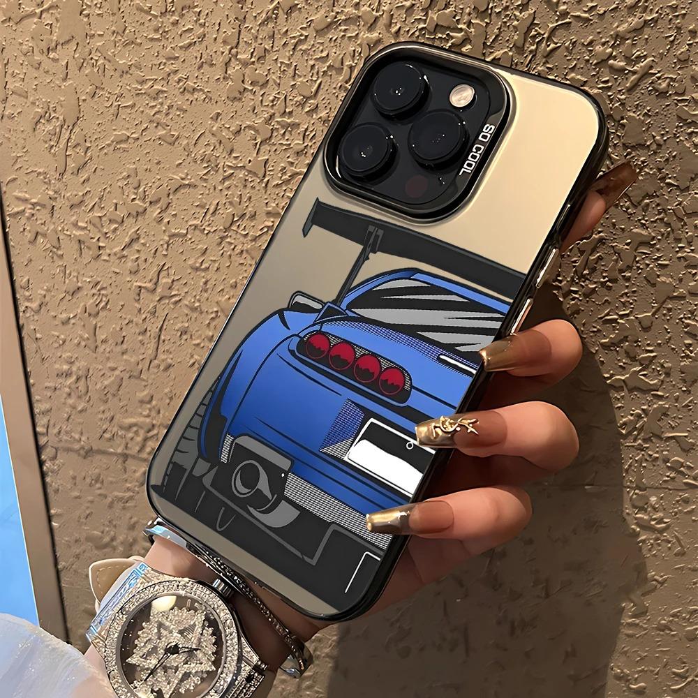 Cool JDM Sports Car Phone Case For iPhone 17 16e 16 15 14 13 12 11 mini Pro Max X XR 8 7 Air Plus Anti Fall Matte Back Cover