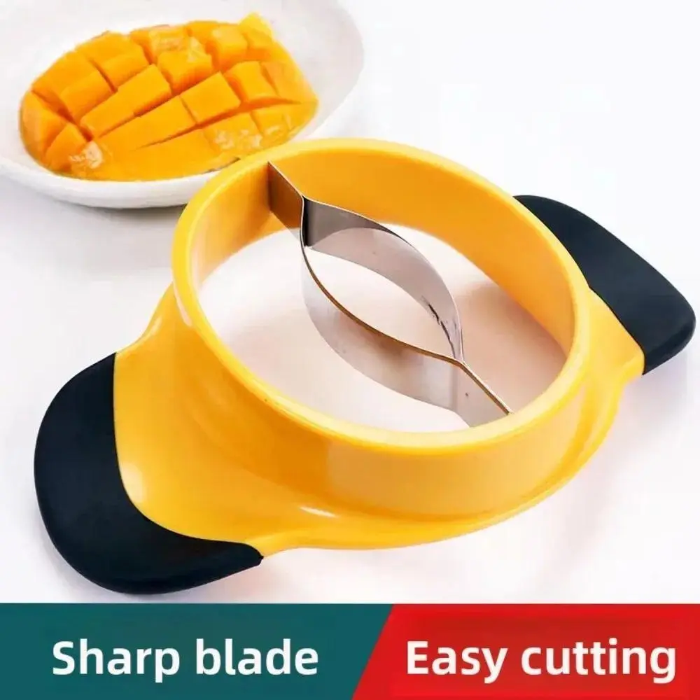 Mango Slicer Stainless Steel Mango Cutters Rubber Non Slip Handles Corer Peeler Mango Peel Knife