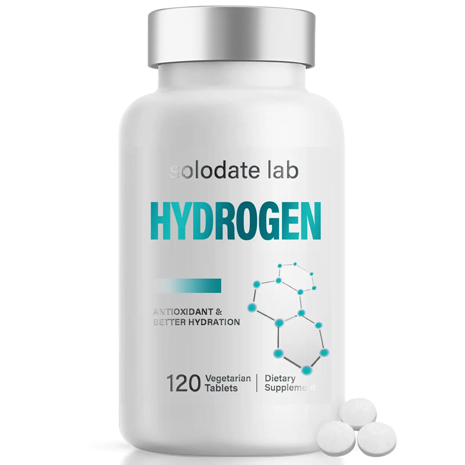 Molecular Hydrogen Water Tablets - 120PCS Gluten-Free Vegan Natural Magnesium Daily Supplement, Alternative Brain Supplement for Drinking Water, Fitness Support
