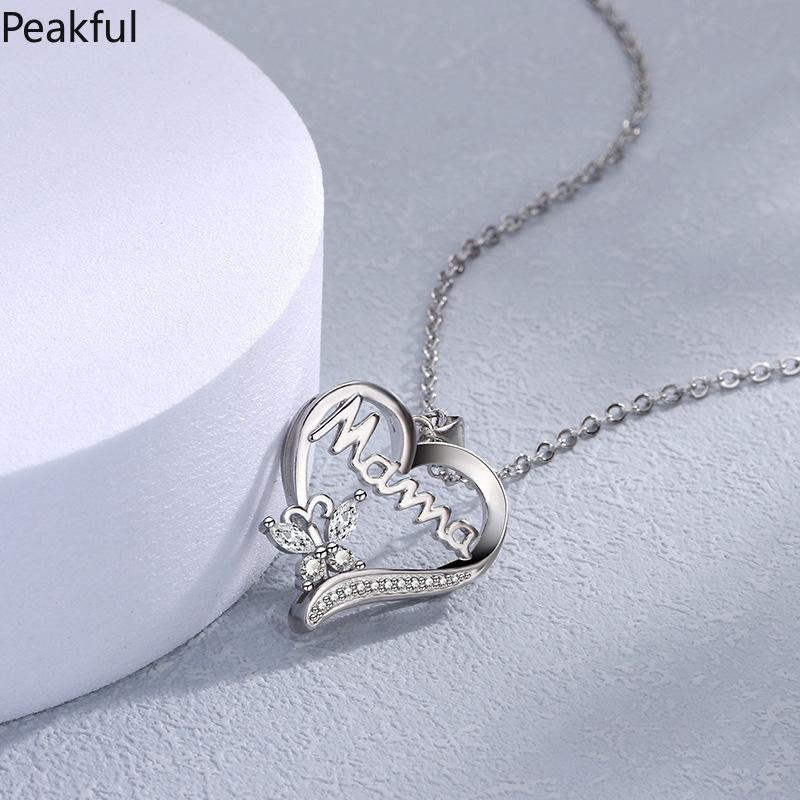 Mother's Day Themed Necklace — "Mama" Letter Pendant Stainless Steel Necklace: An Exquisite Jewelry Gift Crafted Especially for Women