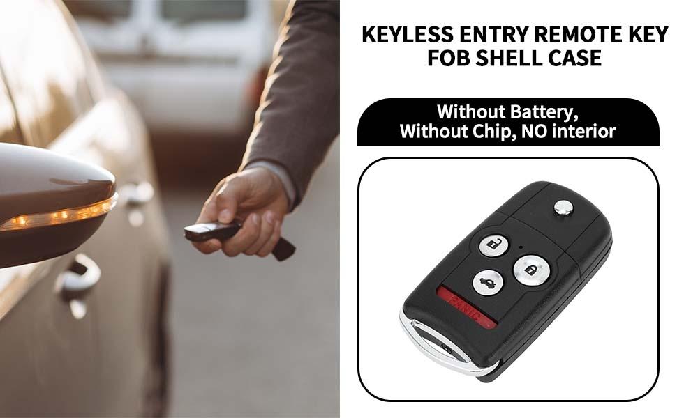Key Shell Case Keyless Entry Remote Key Fob Replacement Case for Honda Accord 2008-2012 for Acura TL 2007-2014 4 Buttons IYZFBSB802