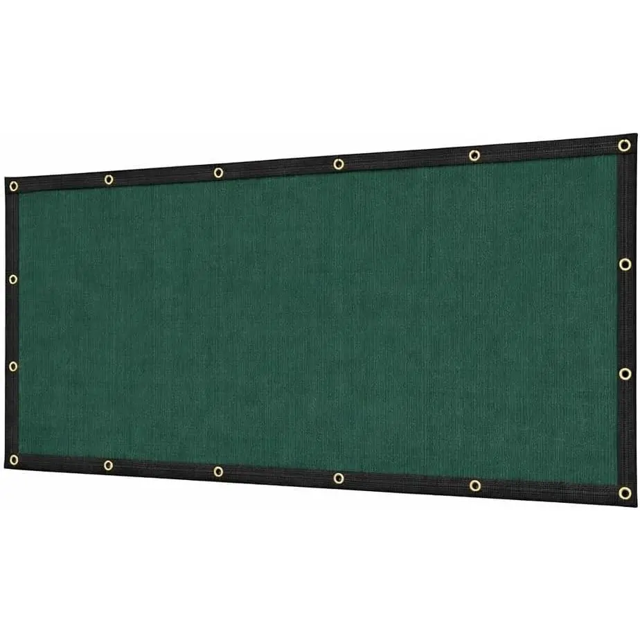 3x16FT Privacy Screen, 160 GSM Outdoor Mesh Shade Net Fence Cover Backyard, 90% Blockage for Patio, Dark Green with Included Cable Zip Ties
