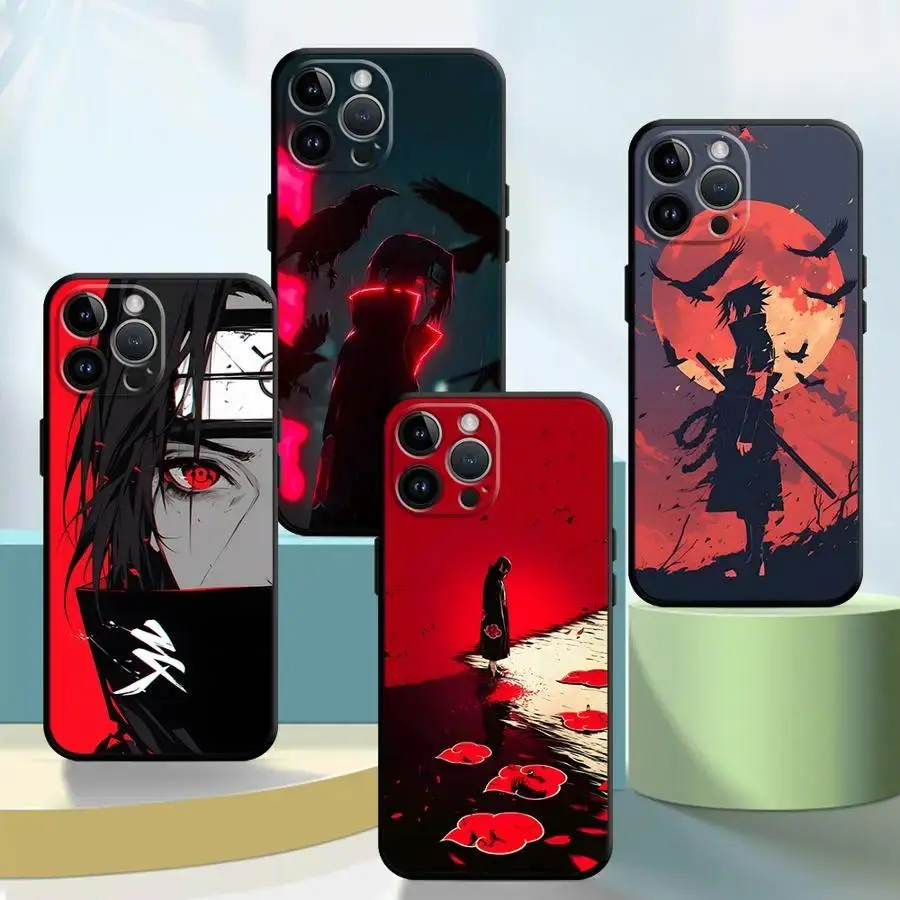 Matte Half Face Male Ninja Glowing Red Pupil Split Red Black Background Kanji Graphic Anti-Scratch Triple Lens Bumper For iPhone 17 16 15 14 13 12 11 Pro Max Air Samsung Galaxy S26 S25 S24 S23 S22 S21 Ultra Plus FE