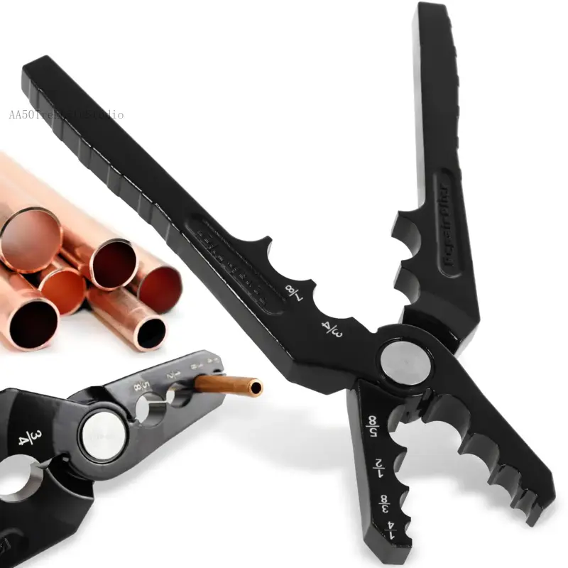 Copper Tube Rounder Flat Tube Repairer Pliers Pipe Rounding Plier with 6 Hole Multifunctional Tube Rounder Tool for 1/4" 3/8" 1/2" 5/8" 3/4" 7/8" Copper Tube Aluminum Thin Walled Iron Pipe AA50TrekLifeStudio