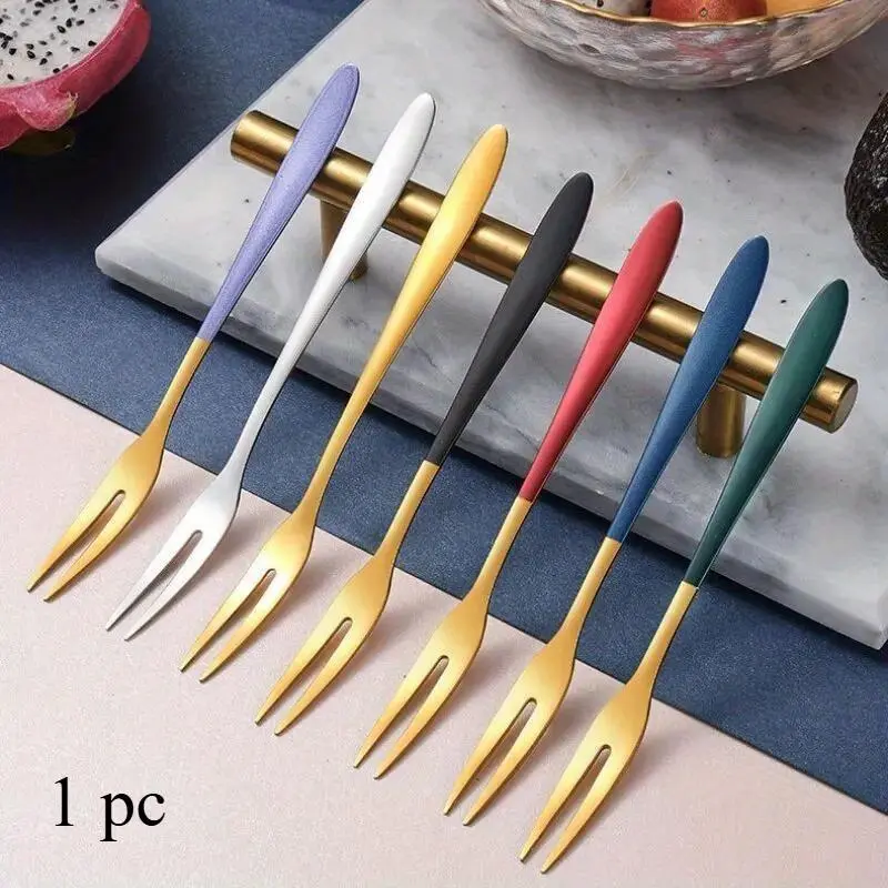 Stainless Steel Fruit Fork Dessert Cake Forks Salad Fork For Party Kitchen Tableware Stainless Steel Cutlery