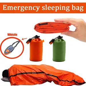 Portable Waterproof Emergency Survival Sleeping Bag Outdoor EDC Camping Gear Insulation Bag First Aid Rescue Kit Polyester Film Blanket