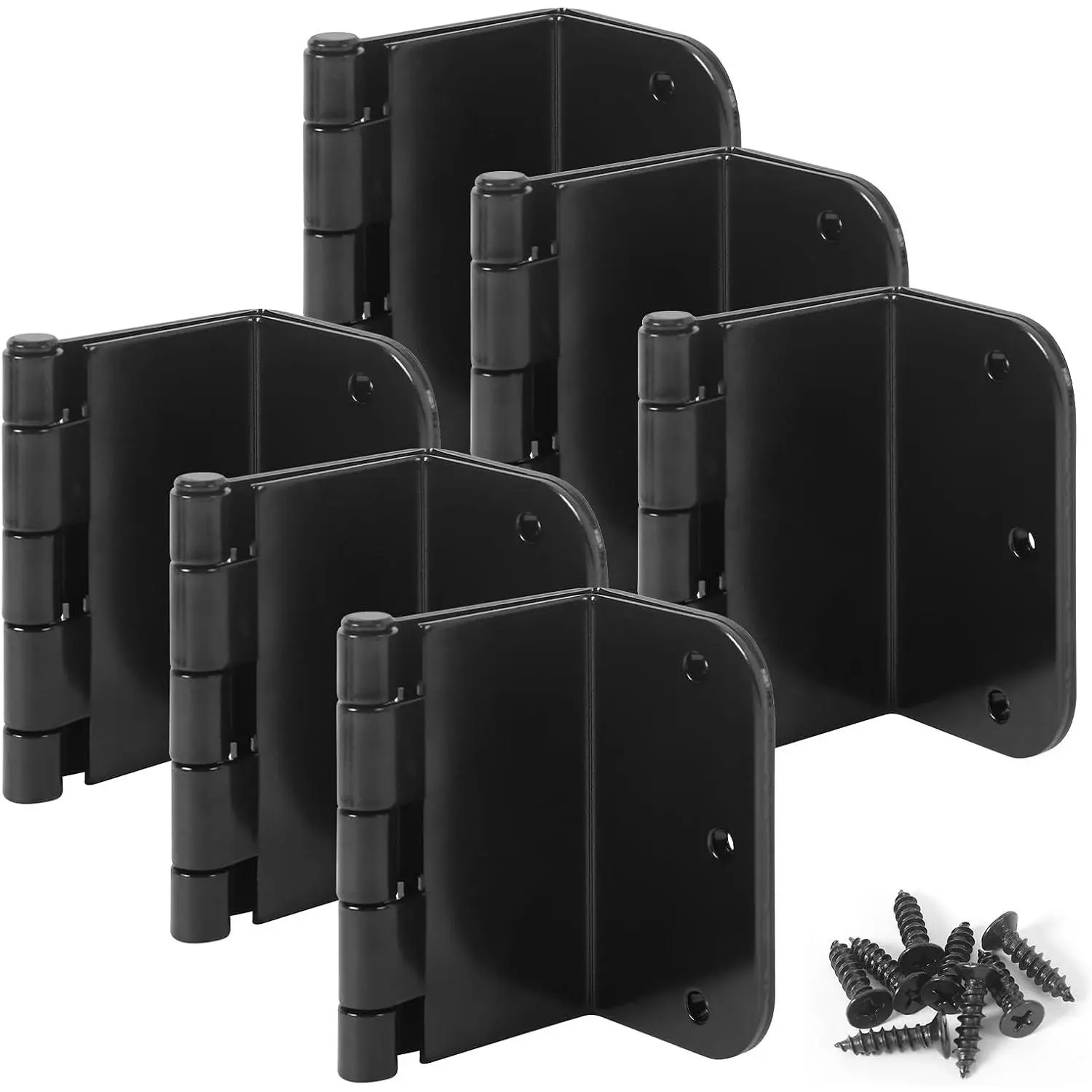 6 Pack Offset Door Hinges, 3.5 Inch Expandable Door Hinges with 5/8'' Radius Corner for Exterior & Interior Doors, Brushed Nickel