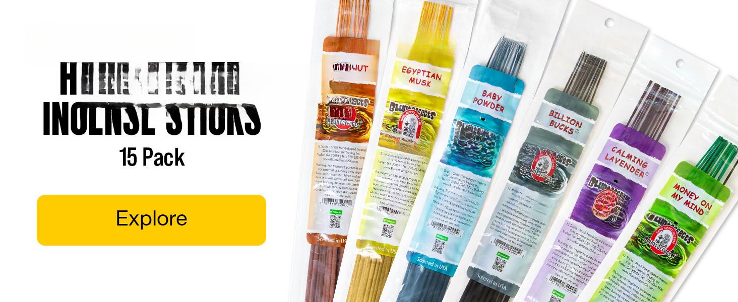 Hand-Dipped Incense Sticks - Premium 144-Pack Variety Set, 12 Different Scents, 11" Long, USA-Made Aromatherapy with Long Burn Time (12 Pack, 144 Total Sti