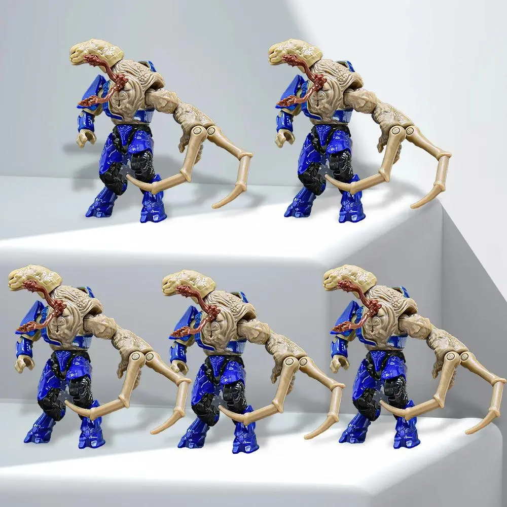 5Pcs Mega Construx Flood Combat Form Covenant Elite (Dark Blue)