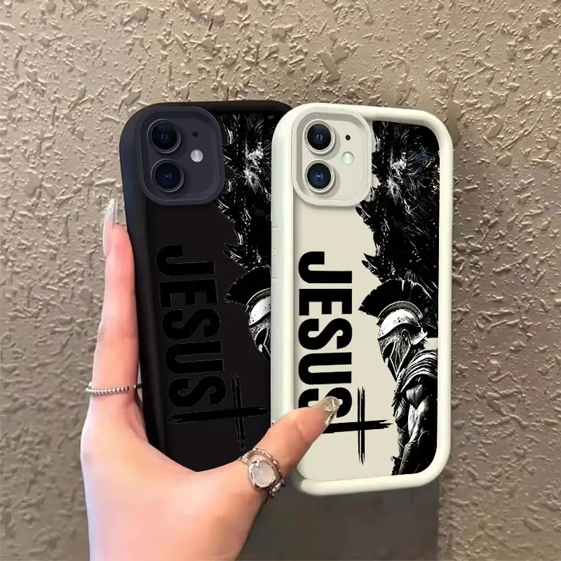 Phone case for iphone 11 12 12MINI Enhanced Peotection TPU Shockproof Warrior & Jesus Cross Art Design Drop-Resistant Protection Celestial Eye Layered Phone Case ROOJTN83J