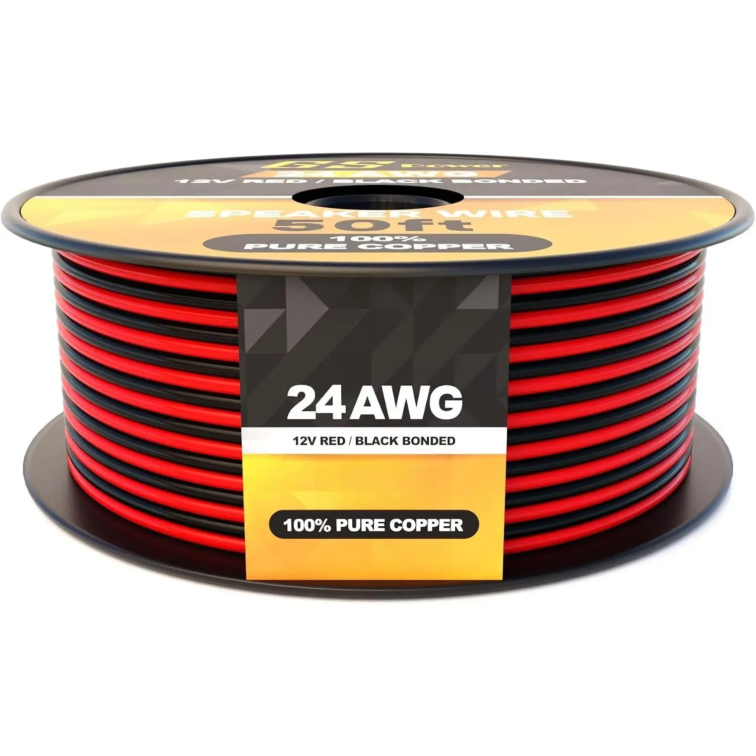 24 Gauge Wire 50ft  Free, OFC Pure Copper Electrical 12v Low  Speaker Wire Spool, 24AWG for Electric, Automotive, , Stereo, RC, ,  Theater, LED, Lamp Wiring