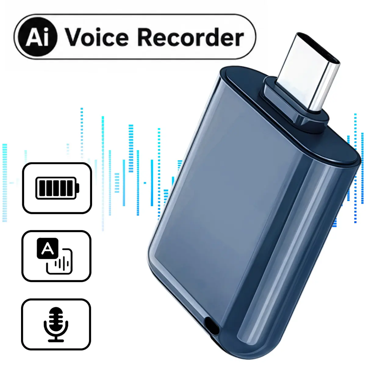 4G Voice Activated Recorder, Transcribe & Summarize, AI Voice Recorder with AI-Intelligent Noise Reduction, Portable Audio Recorder for Meetings, Interviews, Lectures, USB-C Charging