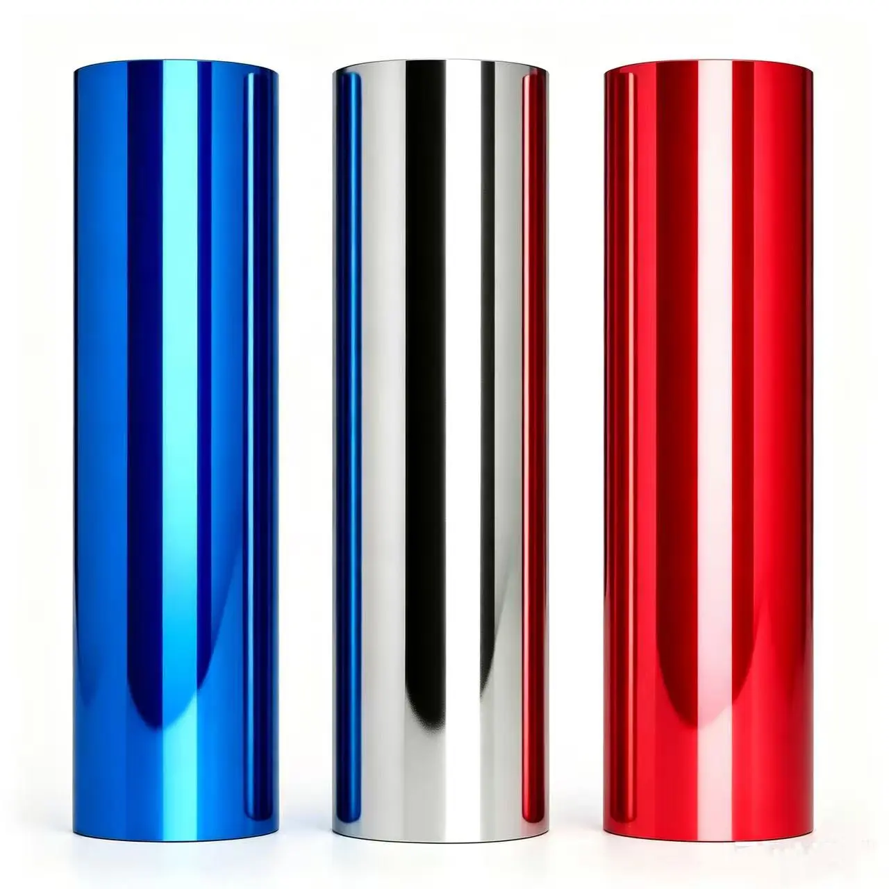 Premium Blue Silver Red Mirror Chrome Stretchable Flexible Vinyl Wrap Film With Air Release Self Adhesive DIY Car Motorcycle Sticker Decal Vinyl Wrap For Cars Vehicle Exterior Decoration