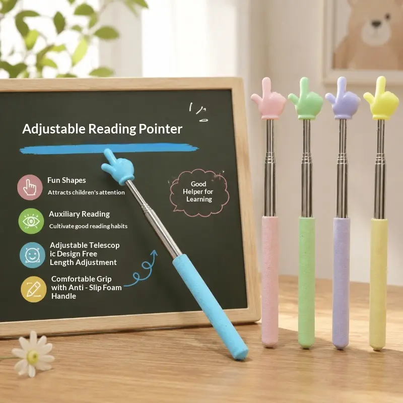Finger reading stick telescopic teaching classroom Home children's learning point reading guide telescopic indicator finger stick
