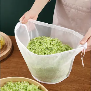 2PCS Manual Vegetable Juicer Squeeze Bag for Dumpling Filling Home Use Cabbage Water Draining Bag Soy Milk Filter Bag Dehydrator Pressing Strainer