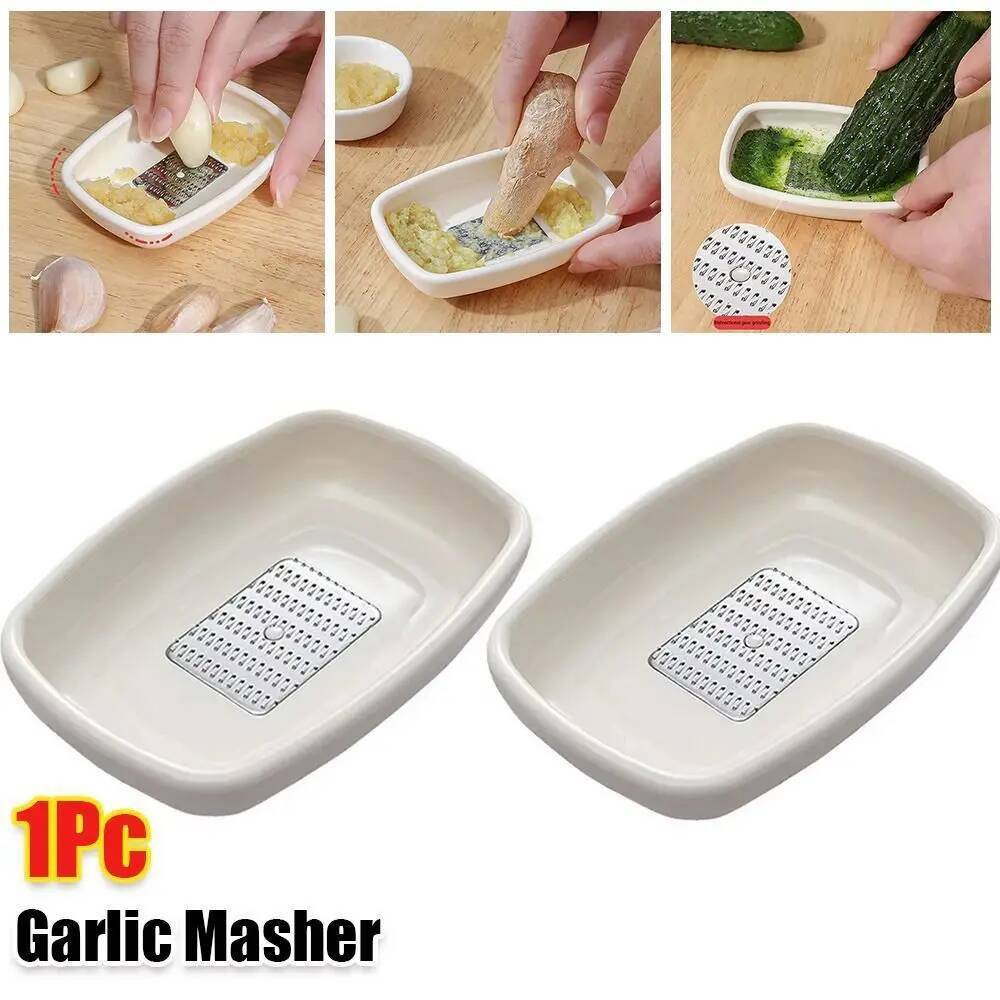 Garlic Crusher, Ginger Grater Masher, Manual Garlic Press Tool for Kitchen, Cooking, Sauce & Meal Prep