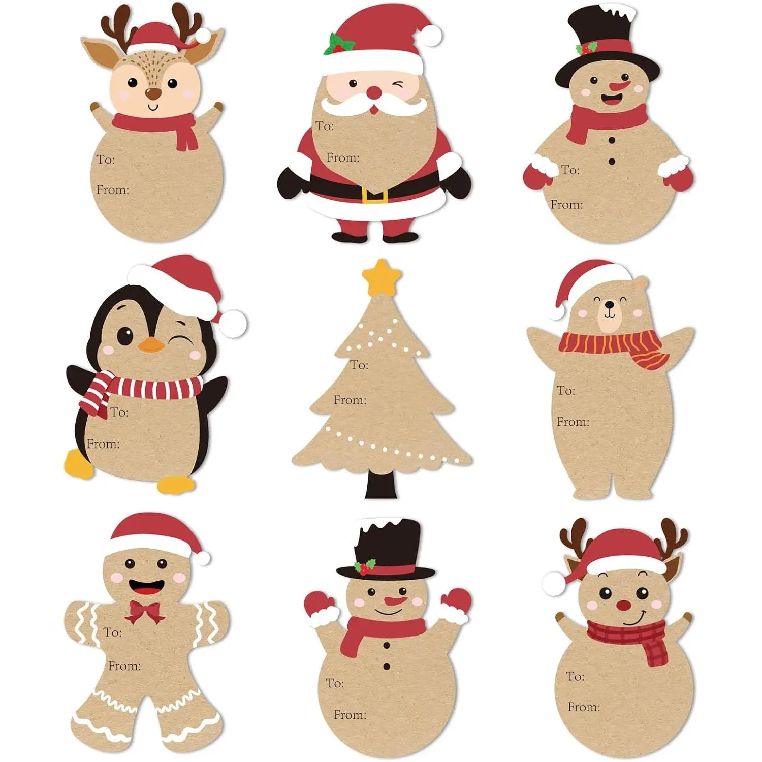 Christmas  Tags Stickers, 96 count Christmas  Labels Stickers, Self-Adhesive Christmas Name Tags for Xmas Gifts Wrap Presents Boxes Decoration, 2 x 3 Inch ( )