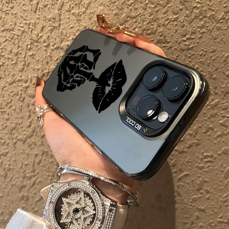 Compatible with iPhone 17 Pro Max 16 Plus 15 14 13 12 11 Air E Skull Hand Lip Tattoo Durable shockproof Anti-Scratch PC Protective Case