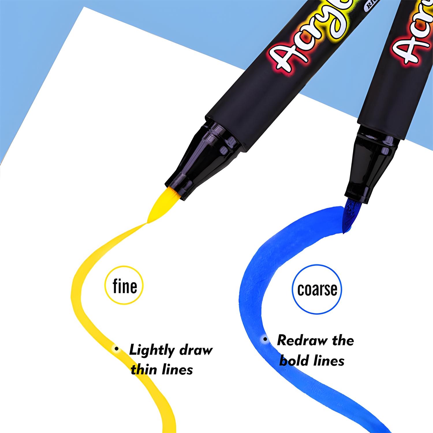 Acrylic Paint Marker Pen Set, Acrylic Painting Pen, 1 Box Acrylic Marker Soft Tip Pen, Multi-functional Art Supplies for DIY Doodling