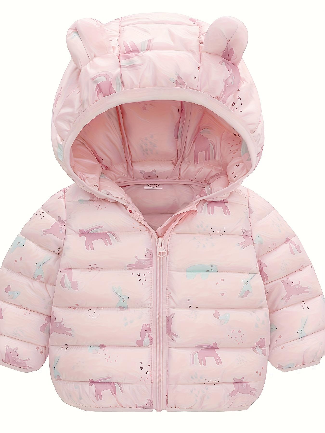 (New)Girls' Cute Dinosaur Print Hooded Jacket • Thickened Winter Coat with Zipper Closure • Soft Polyester Filling • Regular Fit Short Length for Fall/Winter • Halloween & Christmas Outfits • Dinosaur Clothes • Kids Winter Wear • Playful Kids (Gift)11