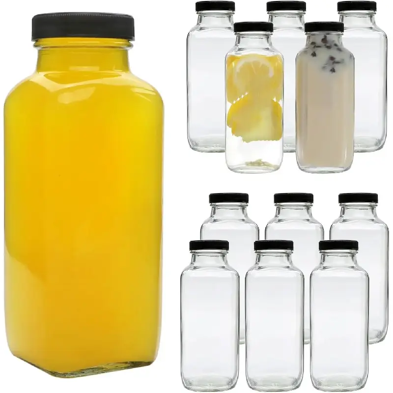 16oz  Water Bottles,Vintage Water Bottles for Juicing,Hot Sauce,Kombucha,Ginger Jar,Oil,Milk,Portable Travel Bottle,Smoothies Bottle(12pack)