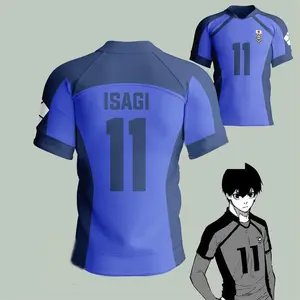 Anime Japan Blue Lock Isagi Yoichi Football Jersey T-shirt Cosplay Hyoma Chigiri Meguru Bachira Tee Beach T-shirt Surfing Suit