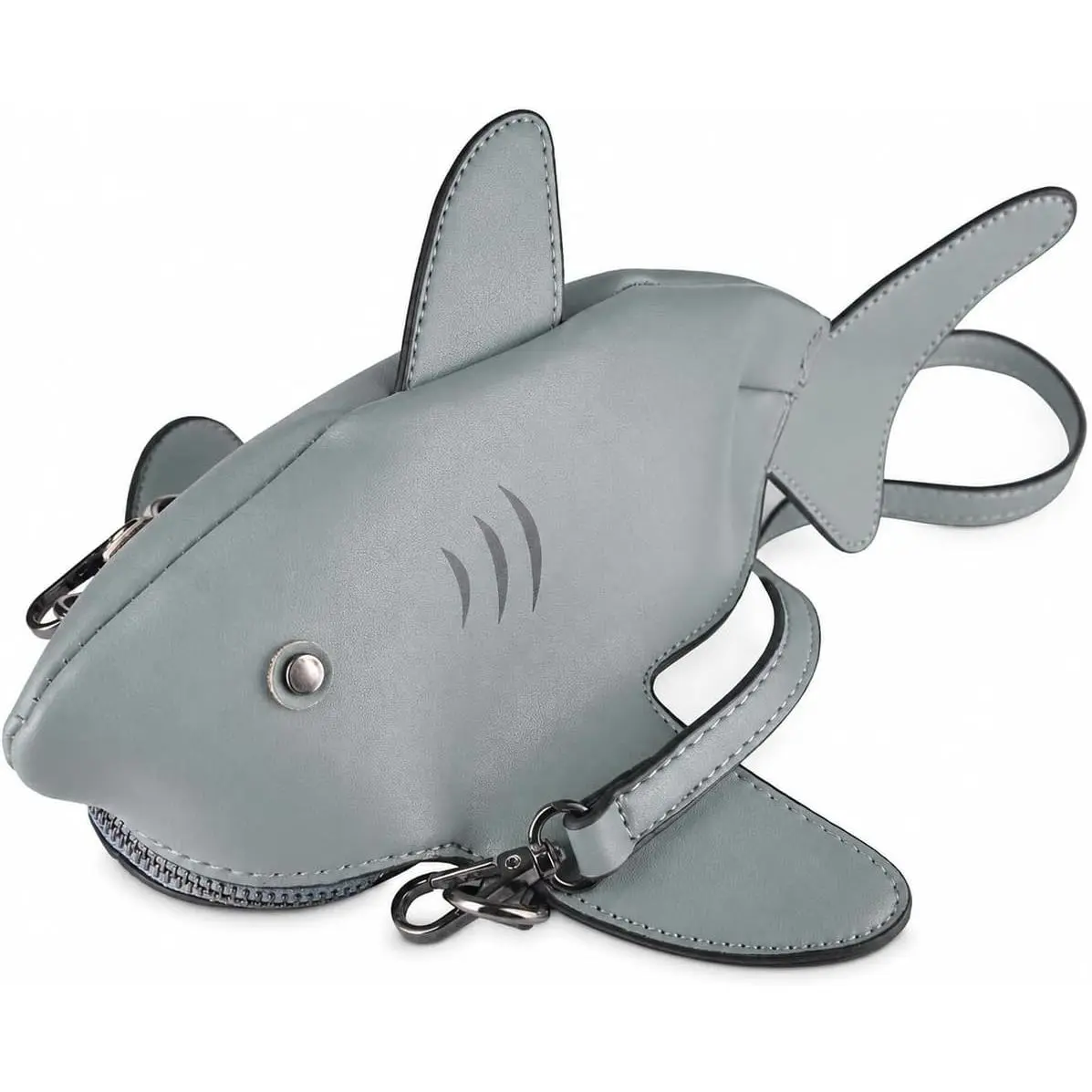 Women's Dinosaur Shark Shoulder Bag 3D Animal Shape Creative Handbag Zipper Crossbody Bag Clutch Bag Crossbody Bag for Girls