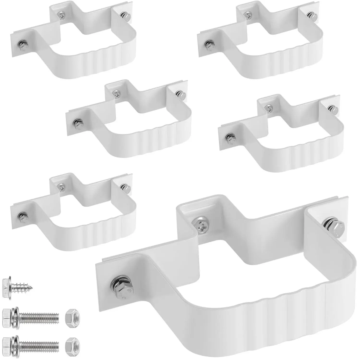 Drainage pipe fixing strap (2x3inch) and wall bracket, white drainage pipe fixing kit, comes with hardware accessories to ensure secure installation